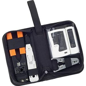 Equip - 129503 - Gereedschapskoffer - Netwerk Accessoires - Inclusief Aanlegtool, LAN-tester, Kabelstripper, RJ45-crimptool