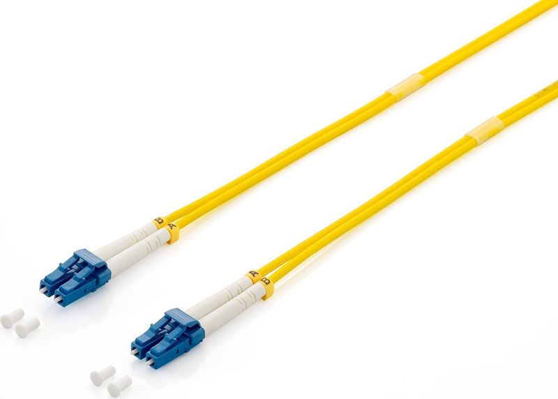 Equip LWL-Patchkabel-Glasfaserkabel (LC->LC 3.00m Singlemode Duplex OS2 gelb Polybeutel)