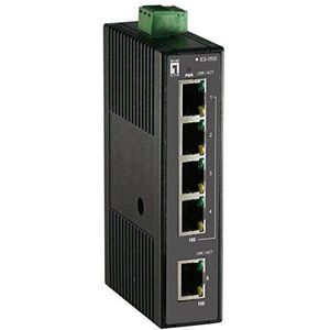 Levelone IES-0500 Fast Ethernet Unmanaged Switch [5x 10/100Mbps RJ45, QoS, IP30, DIN-rail]