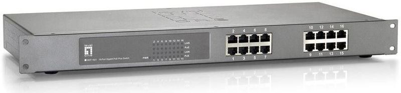 LevelOne GEP-1621 netwerk-switch Unmanaged Gigabit Ethernet (10/100/1000) Power over Ethernet (PoE) Grijs