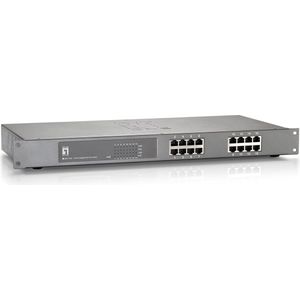 LevelOne GEP-1622 netwerk-switch Unmanaged Gigabit Ethernet (10/100/1000) Power over Ethernet (PoE) Grijs