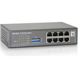 LevelOne FEP-0800 netwerk-switch Fast Ethernet (10/100) Power over Ethernet (PoE) Zwart, Grijs