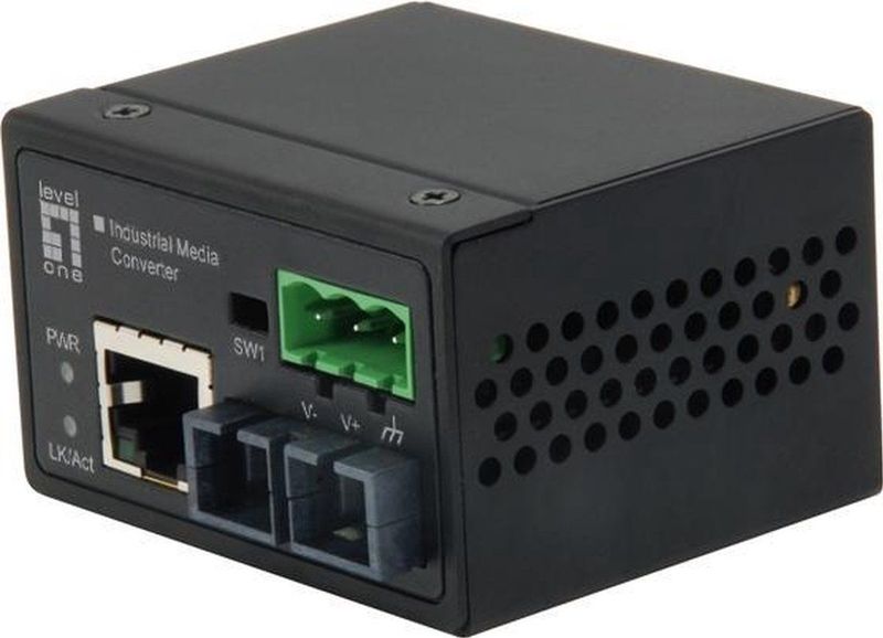 LevelOne IEC-4001 netwerk media converter 100 Mbit/s Multimode Zwart