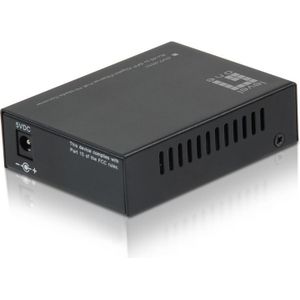 Level One - GVT-2010 - Glasvezel Mediaconverter - Zwart - 10/100/1000Mbps
