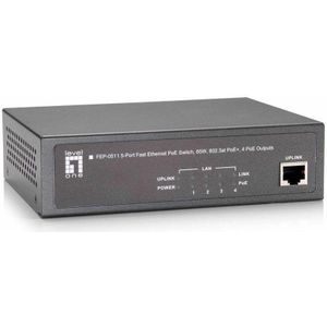 LevelOne FEP-0511 netwerk-switch Fast Ethernet (10/100) Power over Ethernet (PoE) Grijs