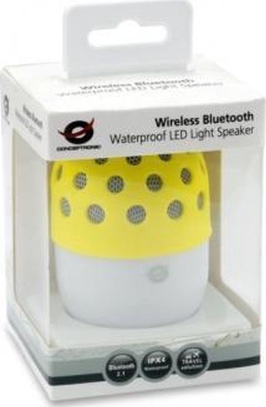 Conceptronic CSPKBTWPHLY Draagbare & party speaker Wit, Geel 3 W