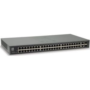 LevelOne /100Base-TX RJ-45 MAC, IEEE 802.3/u/az (50 Havens), Netwerkschakelaar, Grijs