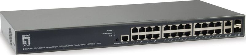 LevelOne GEP-2681 netwerk-switch Managed L3 Gigabit Ethernet (10/100/1000) Power over Ethernet (PoE) Zwart