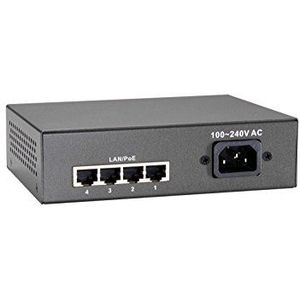 LevelOne FEP-0511W90 - Switch - 4 x 10/100 (PoE+) + 1 x 10/100 (uplink) - desktop - PoE+ (87 W)