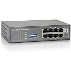 LevelOne FEP-0800W65 netwerk-switch Fast Ethernet (10/100) Power over Ethernet (PoE) Grijs