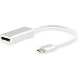 Equip 133458 USB type C – DisplayPort White Cable Interface/Gender Adapter Kabel Interface/Gender Adapter (USB Type C, DisplayPort, stekker/bus, 0,15 m, wit)