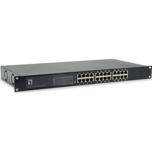 LevelOne - GEP-2421 - Gigabit PoE-switch - 24 PoE-poorten - 19-inch Rack