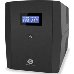 Conceptronic ZEUS 04E UPS [2200VA, 1320W, AVR, USB/ LAN protection, Microprocessor, Black]