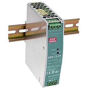 LevelOne ind. Voedingseenheid POW-4821 48VDC DIN rail PoE (75 W), PC-voedingseenheid, Zilver