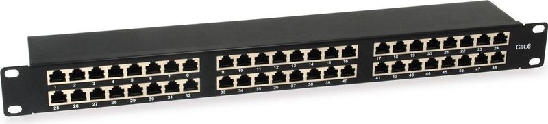 Equip - Patch Panel - Zwart - 19" 1HE - 48 RJ45 Poorten