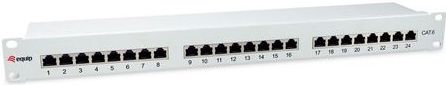 Equip - 326325 - 24-poorts Cat.6 Afgeschermd Patch Paneel - Lichtgrijs - Metaal