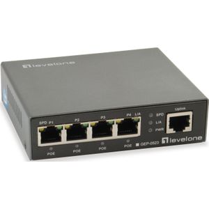 Levelone GEP-0523 5-Port Gigabit PoE Switch, IEEE 802.3af/at, 4x PoE, 60W, 10/100/1000Mbps