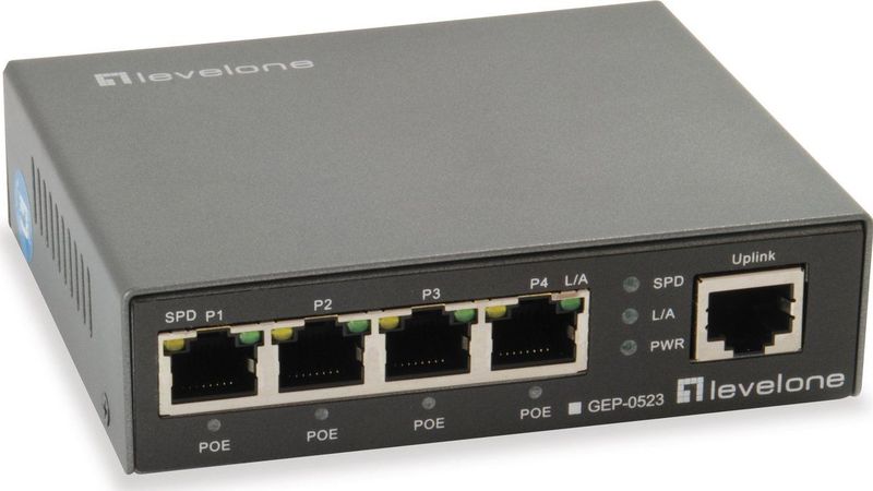 LevelOne GEP-0523 netwerk-switch Gigabit Ethernet (10/100/1000) Power over Ethernet (PoE) Zwart