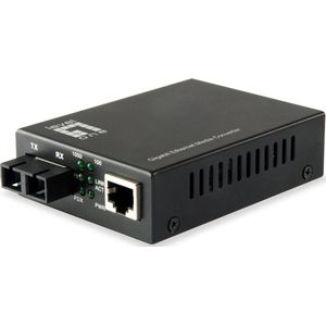 LevelOne GVT-2002 netwerk media converter 1000 Mbit/s 1310 nm Single-mode Zwart