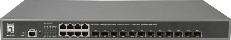 LevelOne GTL-2091 Managed L3 Gigabit Ethernet (10/100/1000) Grijs