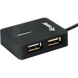 Equip 128952 interface hub USB 2.0 480 Mbit/s Zwart