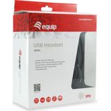 equip Life Headset circumaural (Bedraad, USB-A), Kantoorheadset, Zwart