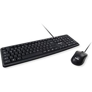 Equip Kabelgebonden combi keyboard + muis, zwart, Het