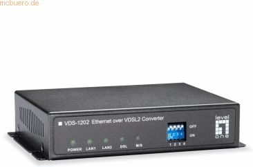 LevelOne - VDS-1202 - Media Converter - Ethernet - VDSL2 - Plug-and-Play