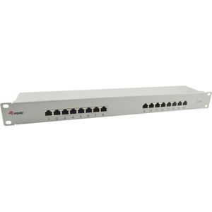 Patchpanel 16x RJ45 Cat6 19 1HE grau