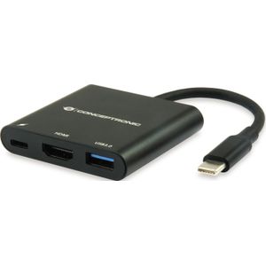Conceptronic donn01b donn usb-c to hdmi adapter, usb 3.2 gen 1 (3.1 gen 1) type-a/c, hdmi, black