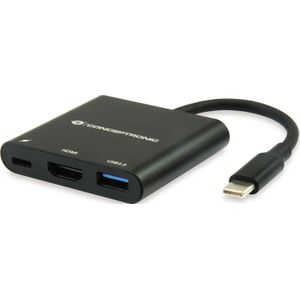 Conceptronic DONN01B notebook dock & poortreplicator USB 3.2 Gen 1 (3.1 Gen 1) Type-C Zwart