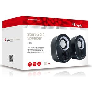 Equip 245333 luidspreker Zwart, Wit Bedraad 3 W