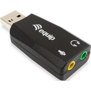 Equip USB-geluidsadapter, geluidskaart, USB 2 x 3,5 mm, stereo Mic-In Line-Out extern