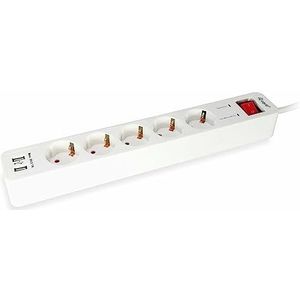 Digital data communication equip Steckdosenleiste 5-fach Schuko, 2x US