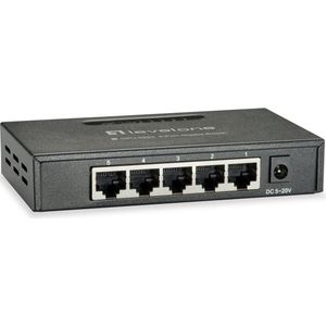 LevelOne Netwerk Switch 5 Port Gigabit Ethernet 9K Metaal RJ45