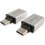 Equip 133473 usb adapter, usb type c -> usb type a, male/female, silver