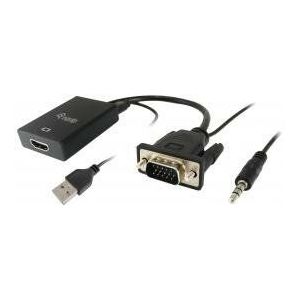 EQUIP 119038 Adapter VGA-stekker naar HDMI Hema met Audio Jack 3.5