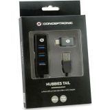 Conceptronic HUBBIES04B interface hub USB 3.2 Gen 1 (3.1 Gen 1) Type-A 5000 Mbit/s Zwart