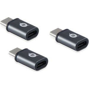 Conceptronic DONN05G USB-C to Micro USB OTG Adapter 3-Pack, USB 2.0 Type-C & Micro, Male/Female, Bl
