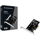 Conceptronic - EMRICK - 2-in-1 M.2 SSD PCIe Adapter - Storage Controller - Zwart