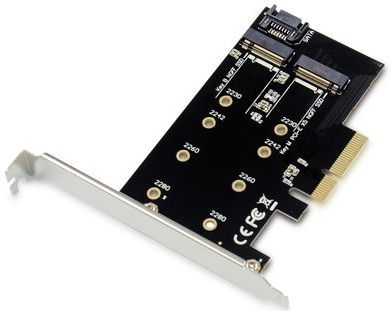 Conceptronic - EMRICK - 2-in-1 M.2 SSD PCIe Adapter - Storage Controller - Zwart