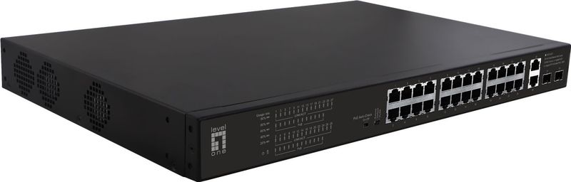 LevelOne FGP-2831 netwerk-switch Unmanaged Fast Ethernet (10/100) Power over Ethernet (PoE) 1U Zwart