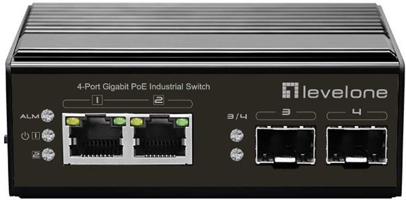 LevelOne IGP-0432 netwerk-switch Unmanaged Gigabit Ethernet (10/100/1000) Power over Ethernet (PoE) Zwart