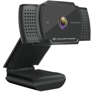 Conceptronic - Amdis02b - Webcam - Zwart - 2K Super HD - Autofocus