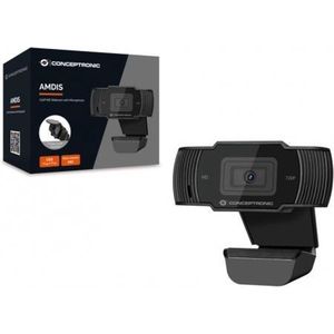 Conceptronic AMDIS 720P HD webcam 1280 x 720 Pixels USB 2.0 Zwart
