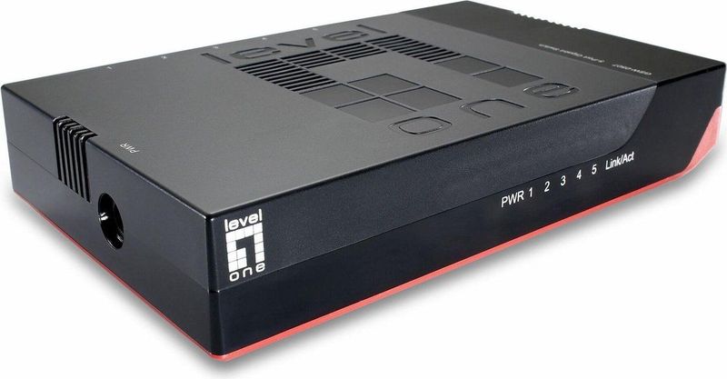 LevelOne GSW-0507 netwerk-switch Unmanaged Gigabit Ethernet (10/100/1000) Zwart, Rood