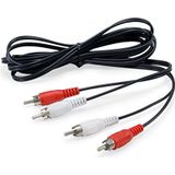 Equip 147094 audiokabel 2,5 m 2 x RCA/2 RCA stekker naar stereo audiokabel/zwart