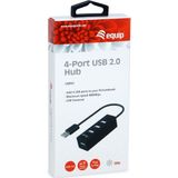 Equip 128955 interface hub USB 2.0 480 Mbit/s Zwart