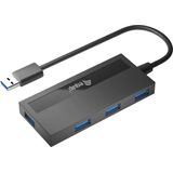 Equip 128956 4-Port USB 3.0 Hub with USB-C Adapter, USB 3.2 Gen 1 Type-A, 5000 Mbit/s, Black