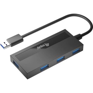 Equip 128956 USB 3.2 Gen 1-hub 4 poorten Zwart